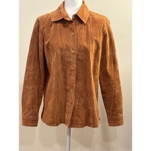 Coldwater Creek Women's Suede Shacket Brown Size Medium